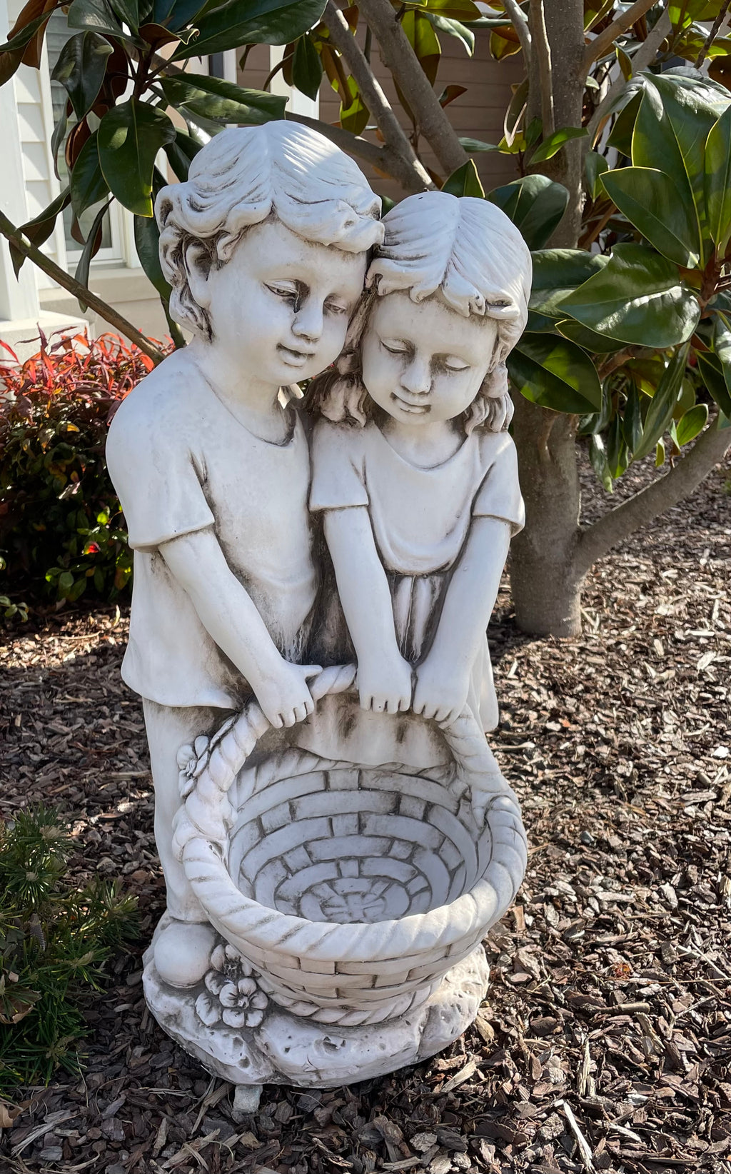 BOY AND GIRL HOLDING BASKET - pick up only